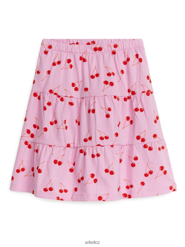 děti ARKET žerzejová sukně s potiskem oblečení růžová/červená J8R2D1389