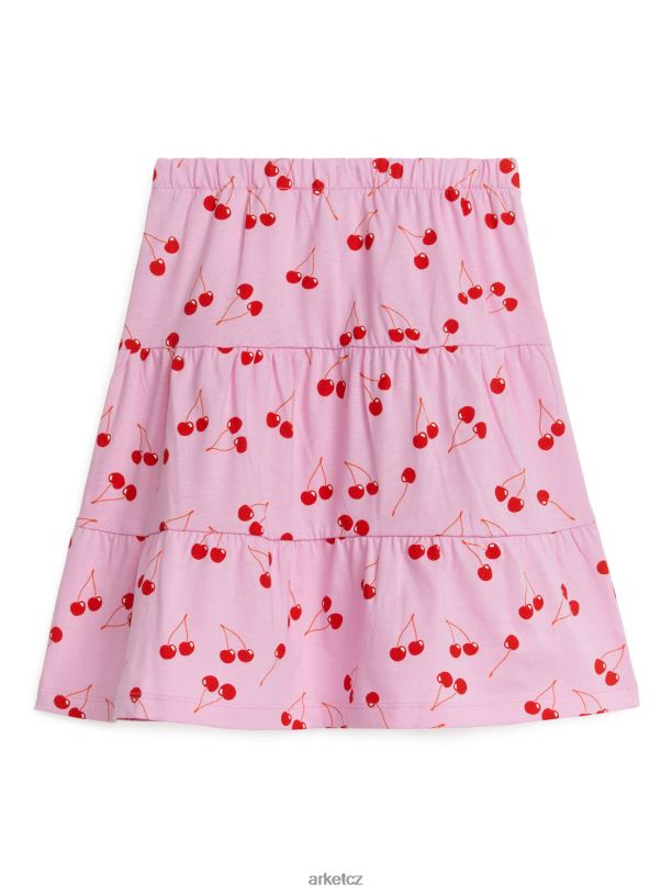 děti ARKET žerzejová sukně s potiskem oblečení růžová/červená J8R2D1389
