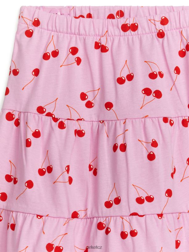 děti ARKET žerzejová sukně s potiskem oblečení růžová/červená J8R2D1389
