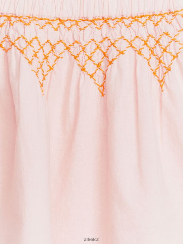 děti ARKET vyšívaná plátěná sukně oblečení růžový J8R2D1385