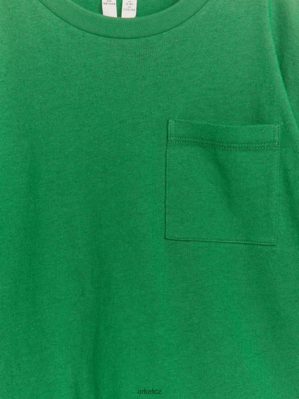 děti ARKET Tričko s dlouhým rukávem ze směsi lnu oblečení zelená J8R2D1526