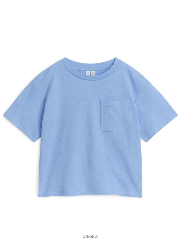 děti ARKET Tričko ze směsi lnu volného střihu oblečení světle modrá J8R2D1481