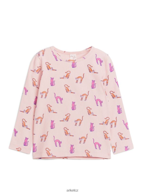 děti ARKET horní část žebra oblečení prachově růžová J8R2D1439