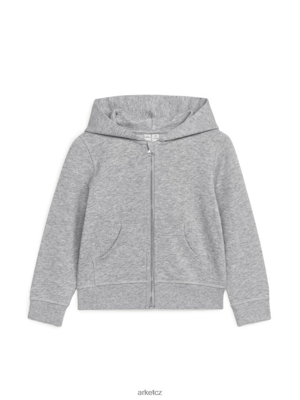 děti ARKET mikina na zip oblečení šedá melanž J8R2D1528