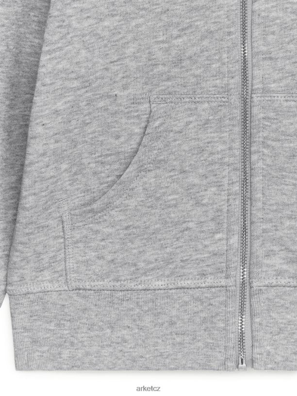 děti ARKET mikina na zip oblečení šedá melanž J8R2D1528