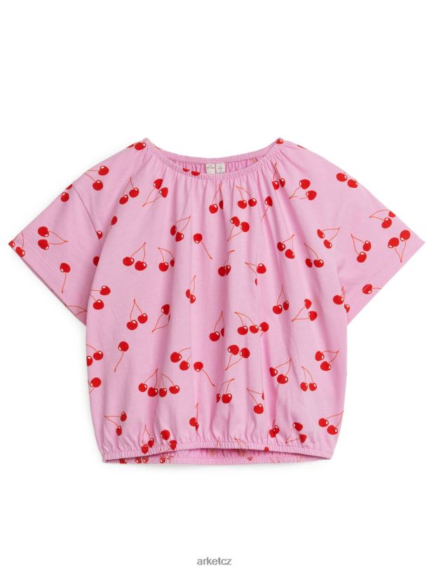 děti ARKET objemný nabíraný žerzejový top oblečení růžová/červená J8R2D1463