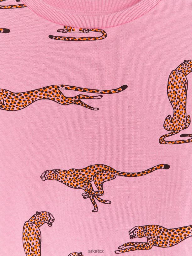 děti ARKET oversized mikina oblečení růžová/gepard J8R2D1440