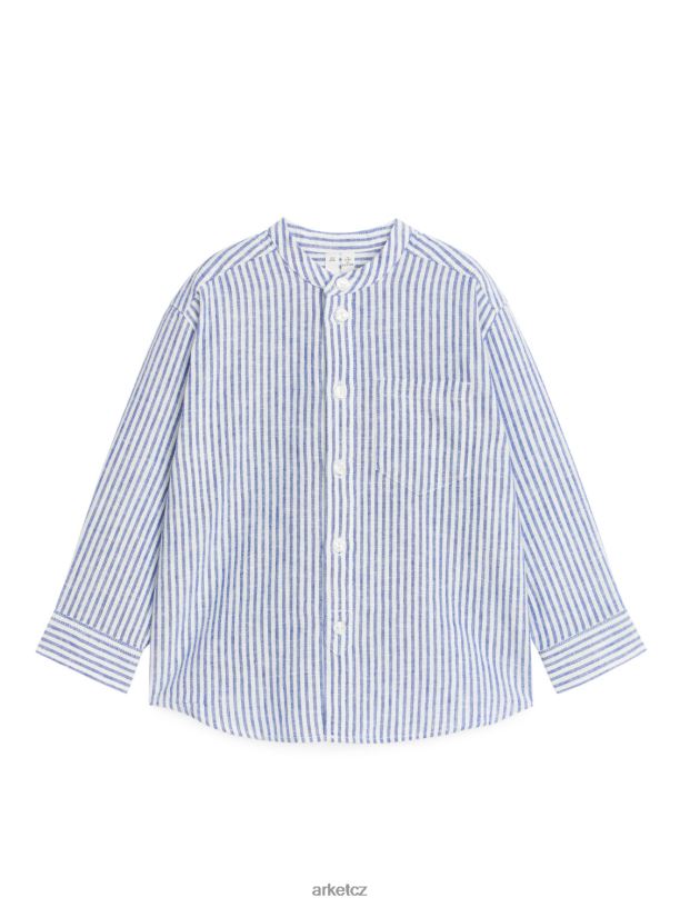 děti ARKET plátěná košile henley oblečení modrá/pruh J8R2D1484