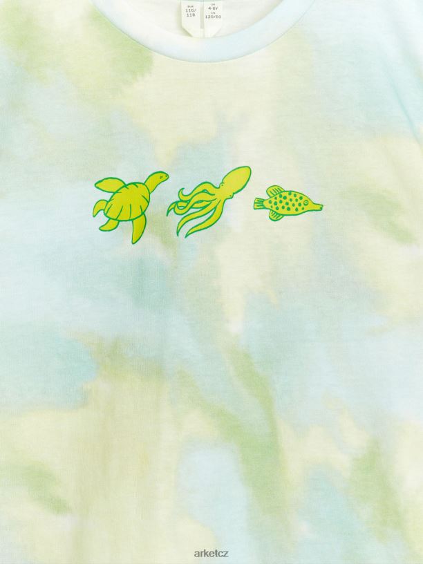 děti ARKET potisk trička oblečení tyrkysová/kravatová barva J8R2D1454