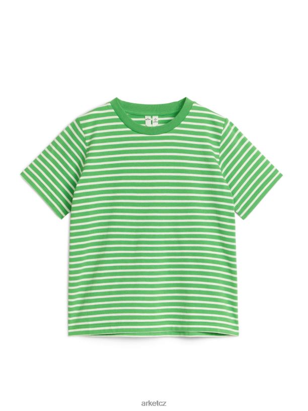 děti ARKET pruhované tričko oblečení zelená/bílá J8R2D1501