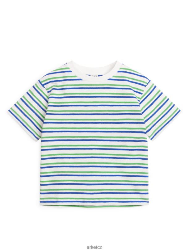 děti ARKET texturované tričko oblečení bílá/zelená/modrá J8R2D1448