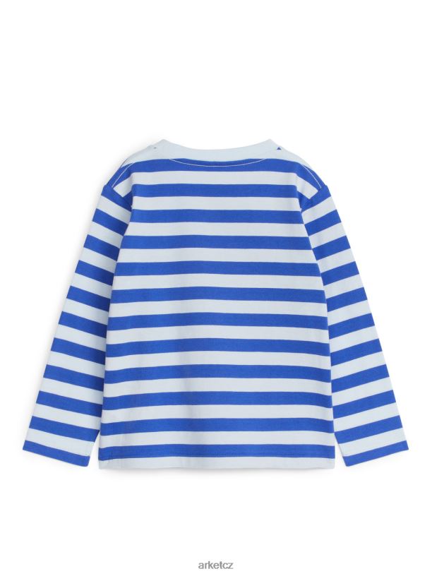 děti ARKET tričko s dlouhým rukávem oblečení modrý pruh J8R2D1512