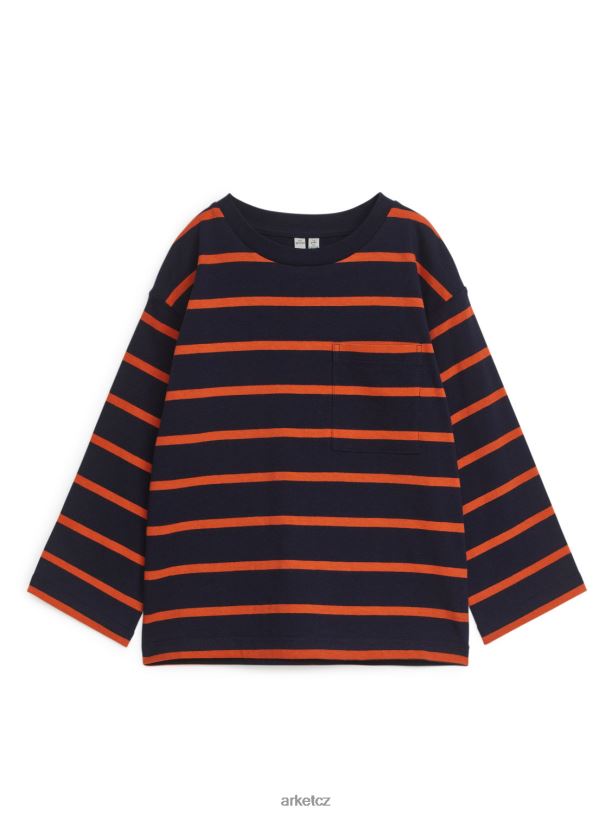 děti ARKET tričko s dlouhým rukávem oblečení tmavě modrá/pruhy J8R2D1453