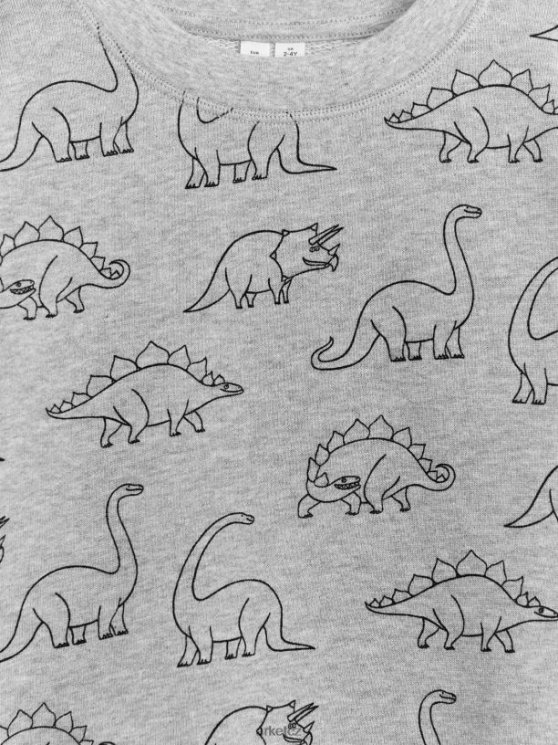 děti ARKET uvolněná mikina oblečení šedá/dino J8R2D1509