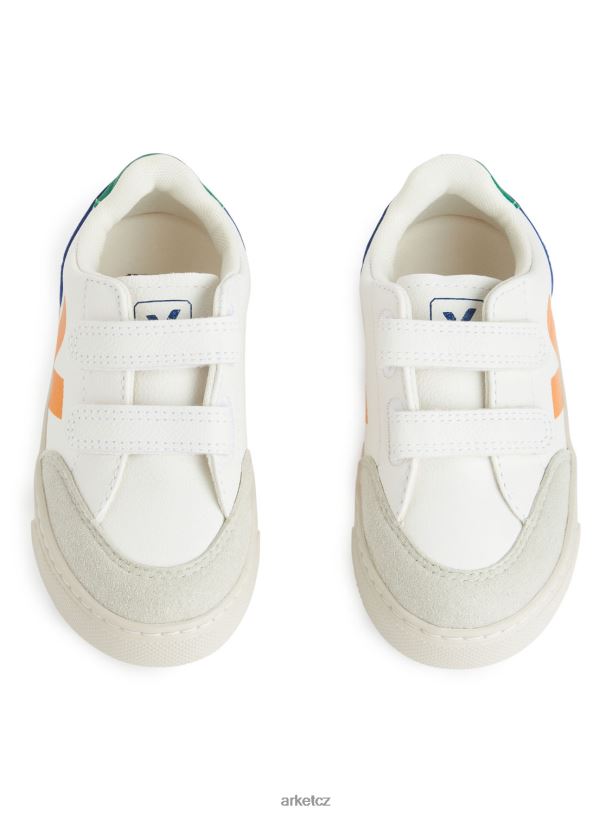 děti ARKET Dětské trenéry veja v-12 obuv bílá/žlutá/modrá J8R2D1410