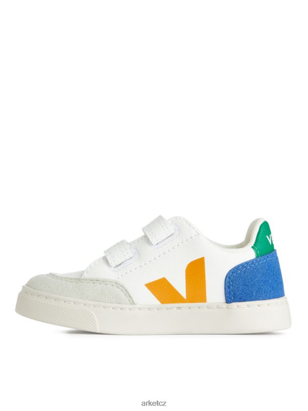 děti ARKET Dětské trenéry veja v-12 obuv bílá/žlutá/modrá J8R2D1410