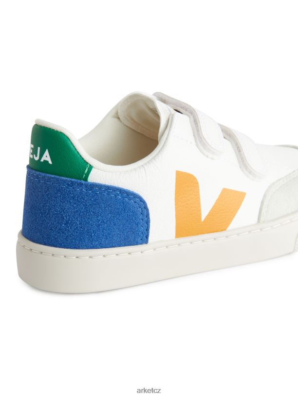 děti ARKET Dětské trenéry veja v-12 obuv bílá/žlutá/modrá J8R2D1410