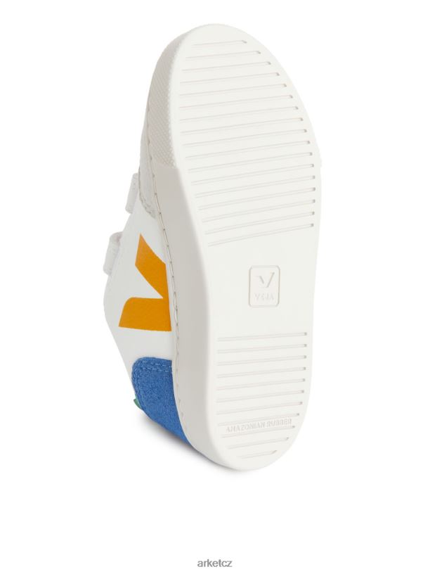 děti ARKET Dětské trenéry veja v-12 obuv bílá/žlutá/modrá J8R2D1410