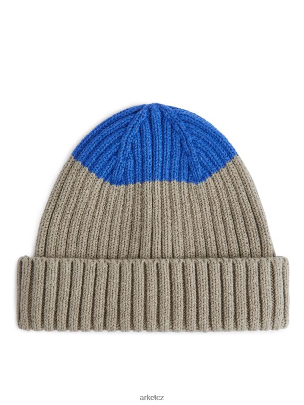 děti ARKET dětská čepice z žebrovaného úpletu Příslušenství modrá/béžová J8R2D1776