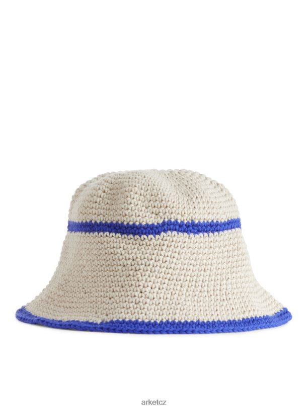 děti ARKET háčkovaný klobouk proti slunci Příslušenství béžová/modrá J8R2D1693