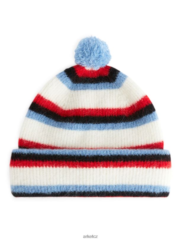 děti ARKET merino bambulová čepice z alpaky Příslušenství bílá/modrá/červená J8R2D1641