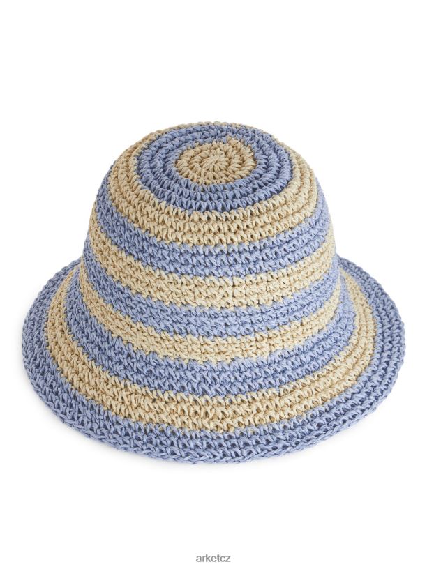 děti ARKET slaměný klobouk Příslušenství béžová/světle modrá J8R2D1637