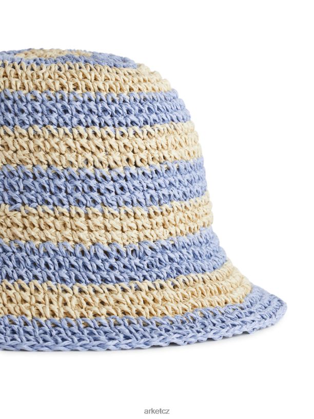 děti ARKET slaměný klobouk Příslušenství béžová/světle modrá J8R2D1637
