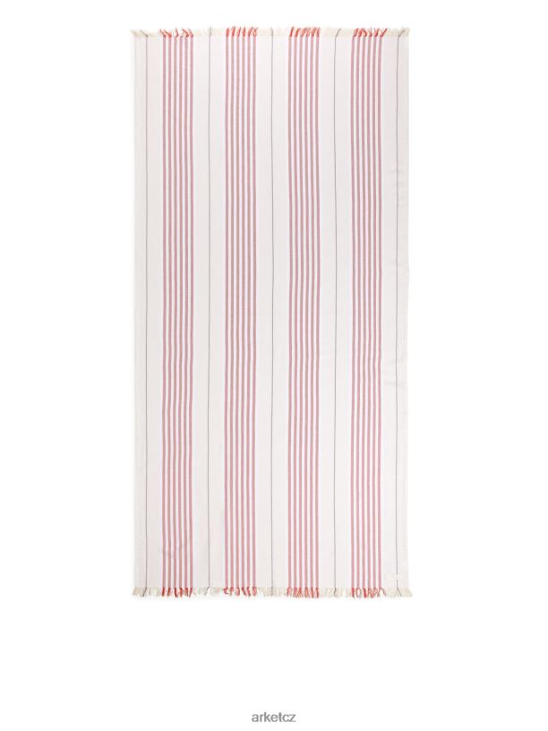 unisex ARKET bavlněná plážová deka domácí potřeby bílá/červená J8R2D1358