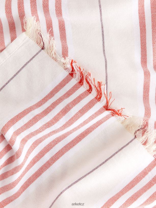 unisex ARKET bavlněná plážová deka domácí potřeby bílá/červená J8R2D1358