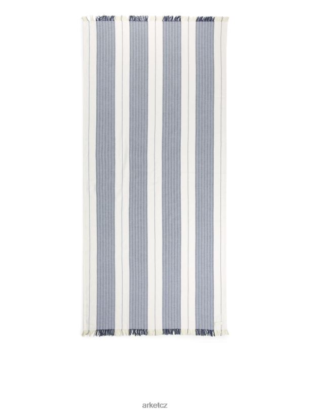 unisex ARKET bavlněná plážová deka domácí potřeby bílá/modrá J8R2D1357