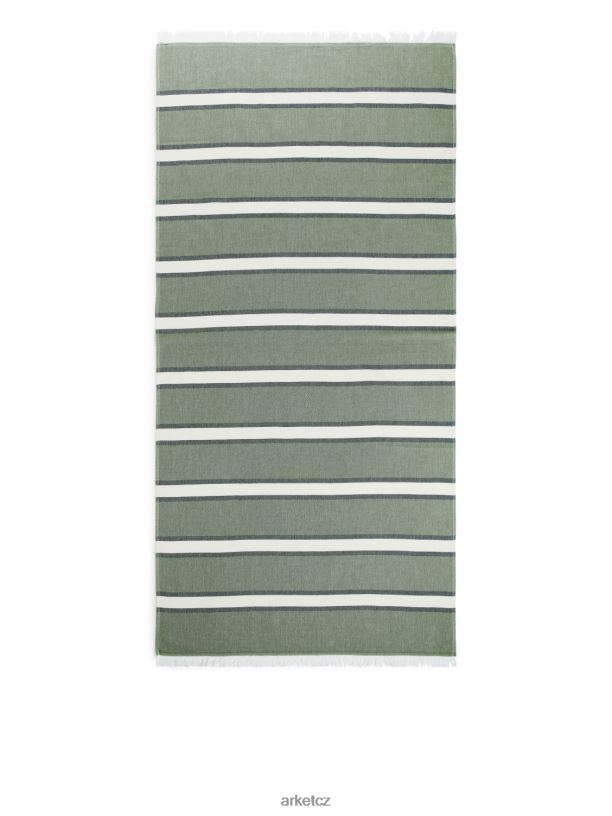 unisex ARKET bavlněná plážová deka domácí potřeby zelená/bílá J8R2D634