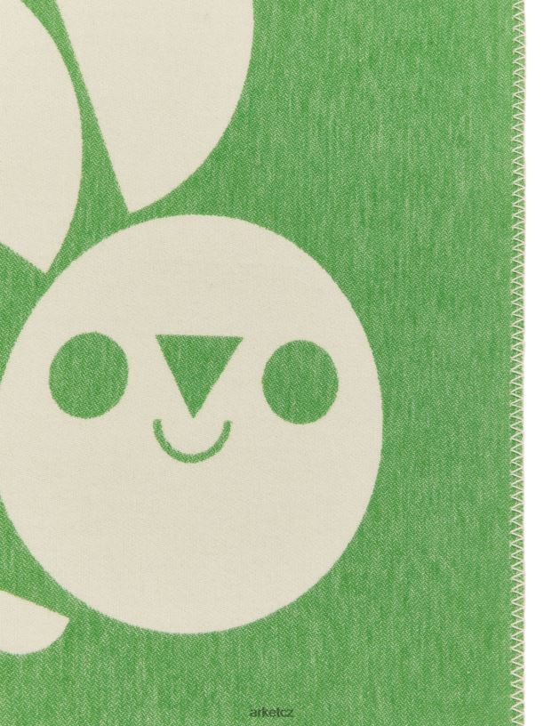 unisex ARKET bavlněná deka z umělecké edice domácí potřeby zelená/bílá J8R2D1745