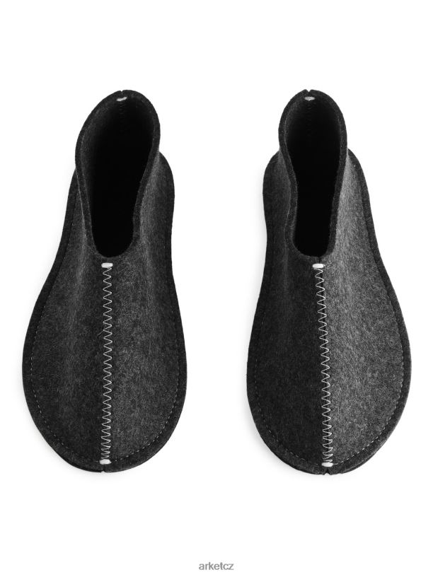 unisex ARKET pia wallen vlněné pantofle domácí potřeby tmavě šedá melanž J8R2D721