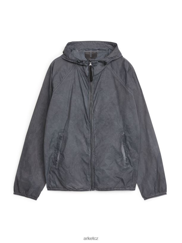 muži ARKET aktivní oděvní barvená větrovka oblečení tmavošedý J8R2D1156