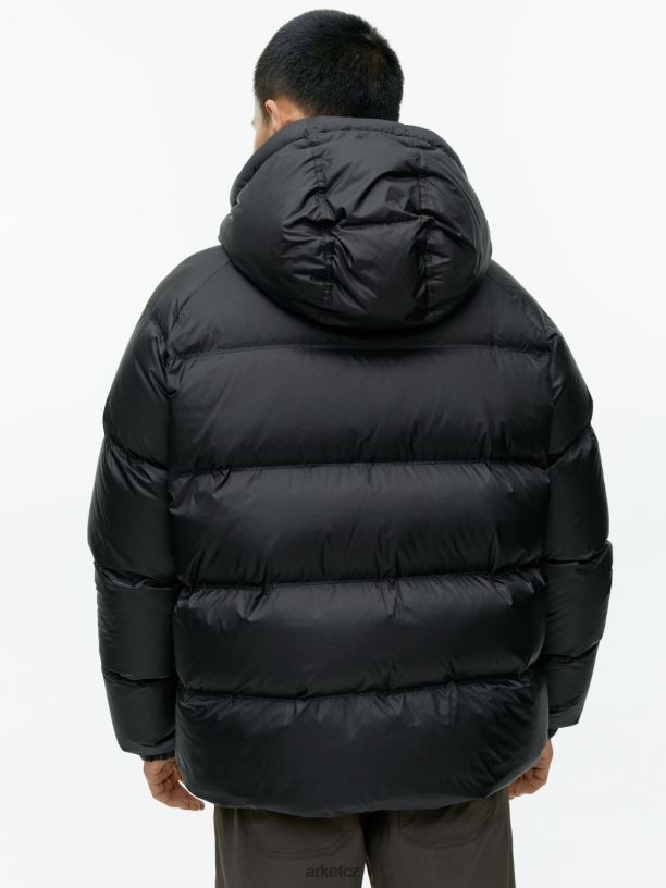 muži ARKET sportovní péřová bunda oblečení Černá J8R2D1170