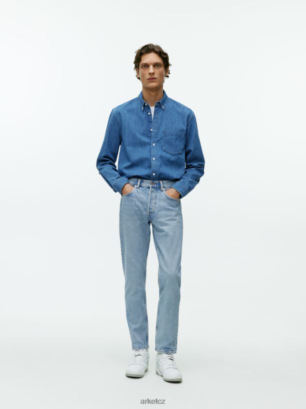 muži ARKET Park zkrácené pravidelné rovné džíny oblečení světle modrá J8R2D1107