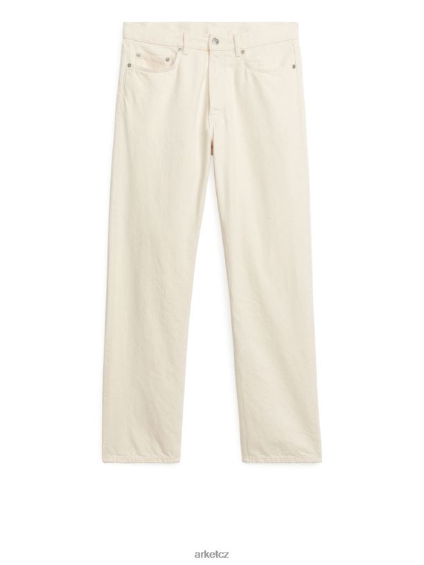 muži ARKET oceán volné rovné džíny oblečení ecru J8R2D1095