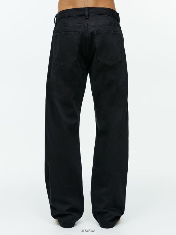 muži ARKET oceán volné rovné džíny oblečení Černá J8R2D1109