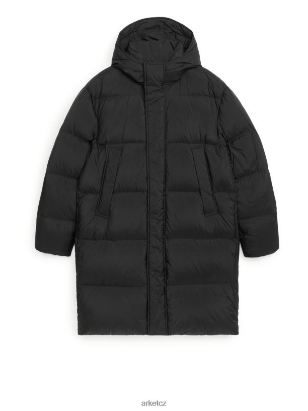muži ARKET dlouhá péřová bunda oblečení Černá J8R2D1171