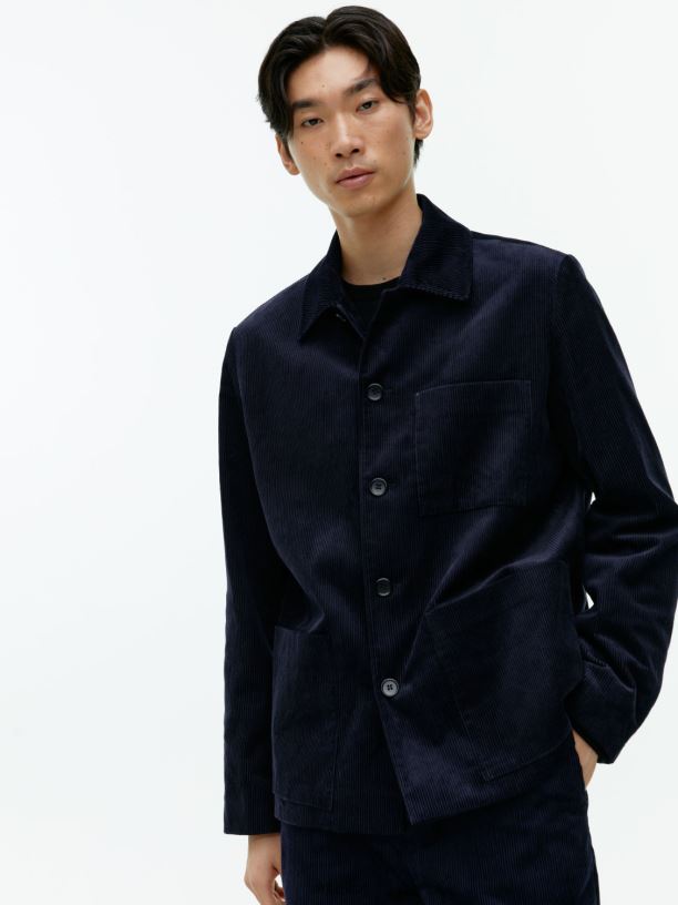 muži ARKET manšestrová bunda oblečení tmavě modrá J8R2D1168