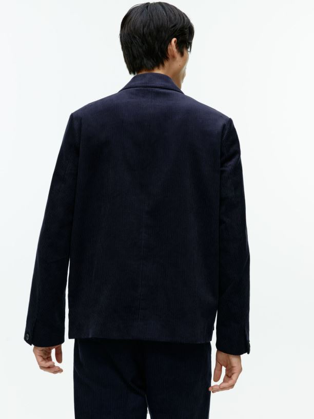 muži ARKET manšestrová bunda oblečení tmavě modrá J8R2D1168