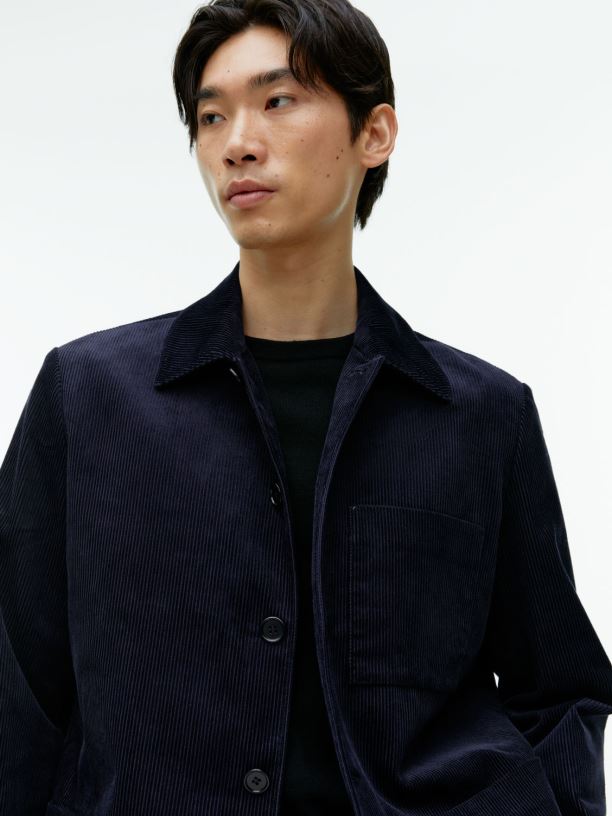 muži ARKET manšestrová bunda oblečení tmavě modrá J8R2D1168