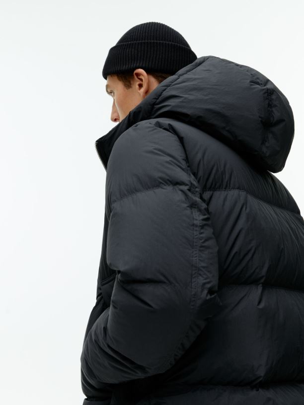 muži ARKET péřová bunda oblečení Černá J8R2D1172