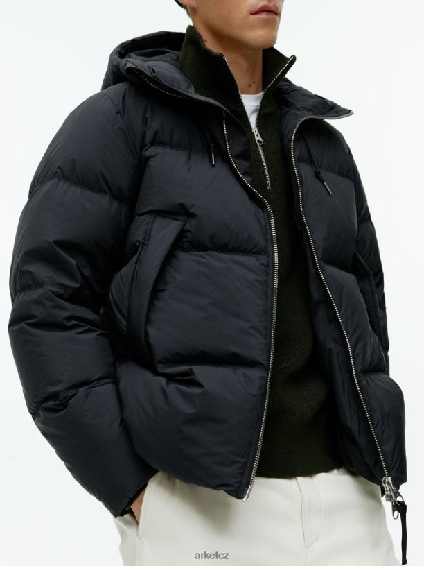 muži ARKET péřová bunda oblečení Černá J8R2D1172