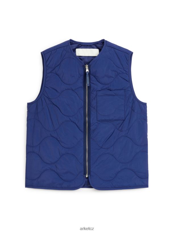 muži ARKET prošívaná vesta oblečení modrý J8R2D1163