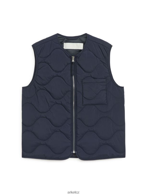 muži ARKET prošívaná vesta oblečení tmavě modrá J8R2D1159