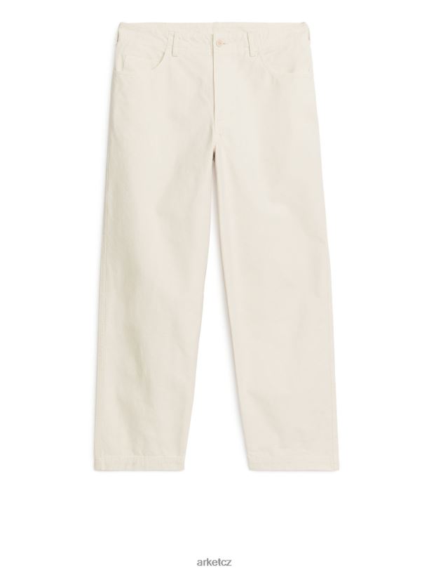 muži ARKET bavlněné kalhoty oblečení špinavě bílá J8R2D1062