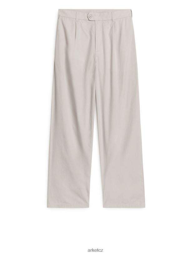 muži ARKET bavlněné kalhoty volného střihu oblečení béžový J8R2D1066