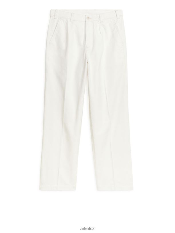 muži ARKET bavlněné plátěné užitkové kalhoty oblečení špinavě bílá J8R2D1064