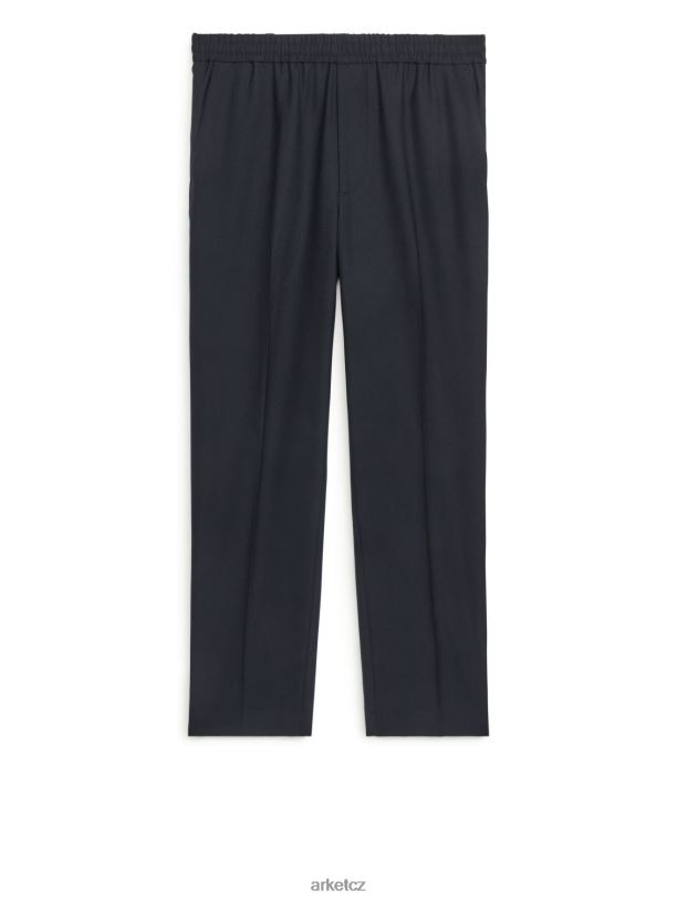 muži ARKET hopsack kalhoty se stahovací šňůrkou oblečení tmavě modrá J8R2D1090